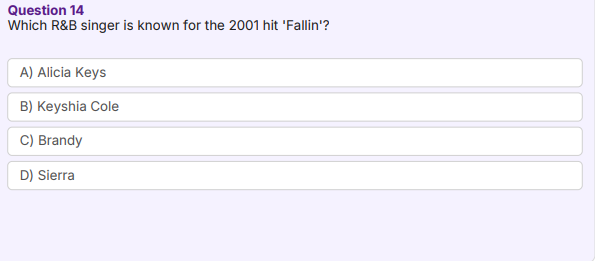 2000's R&B Trivia Game