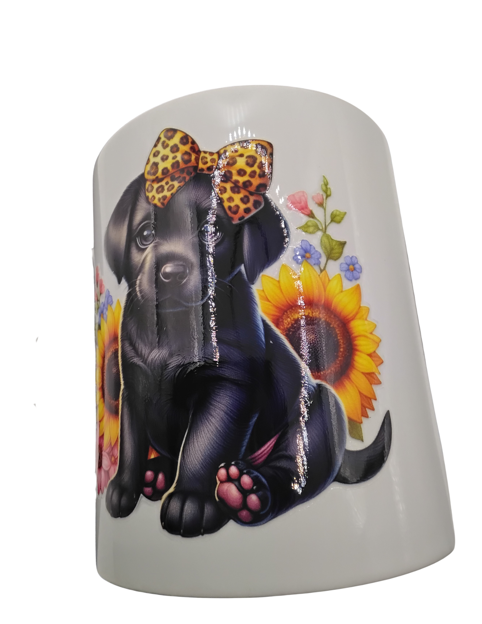 Dog and Sunflower Ceramic Mug
