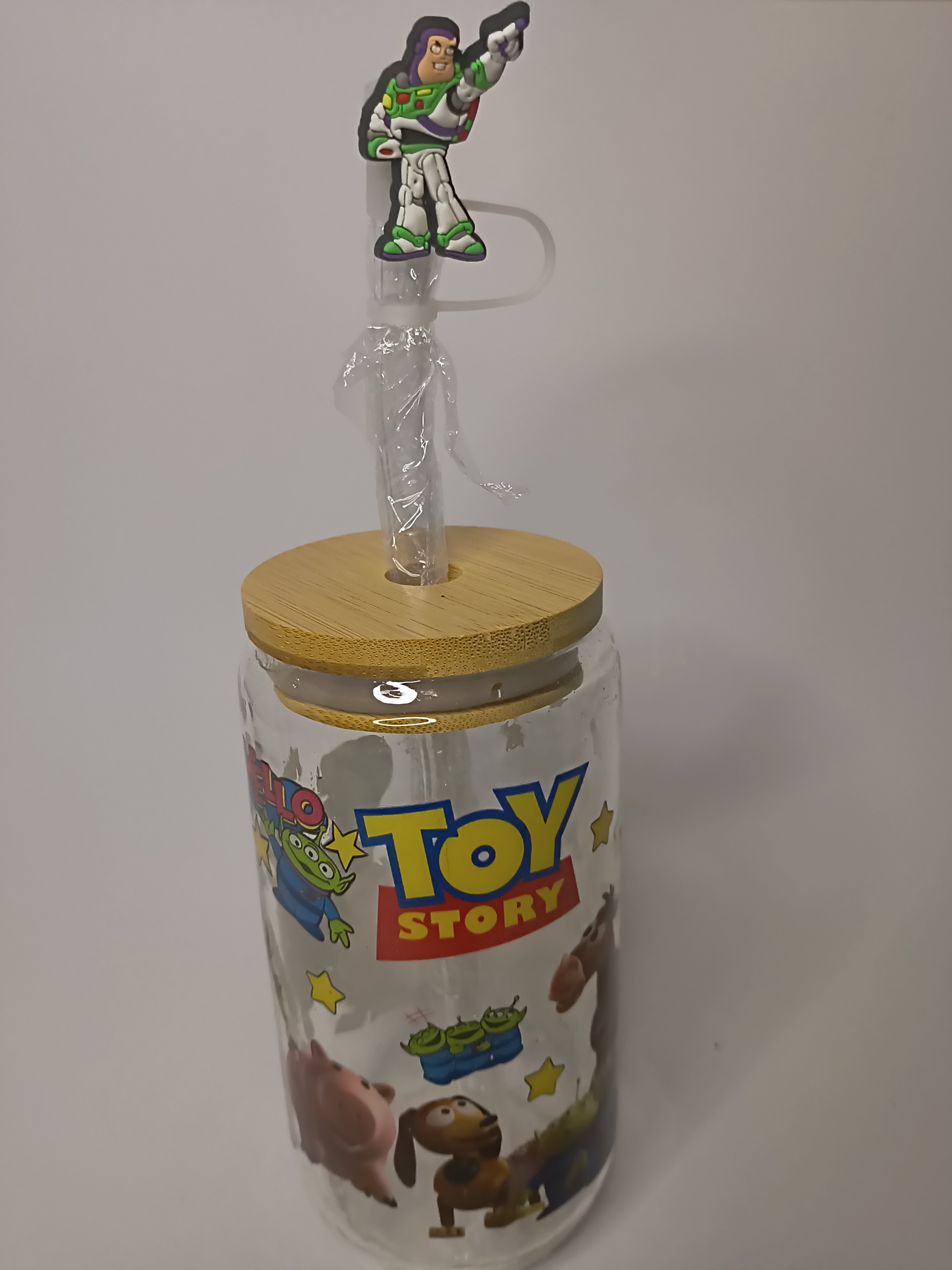 Toy Story Libbey Glass Jar with Straw