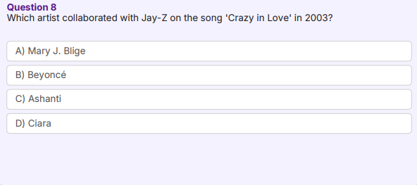 2000's R&B Trivia Game