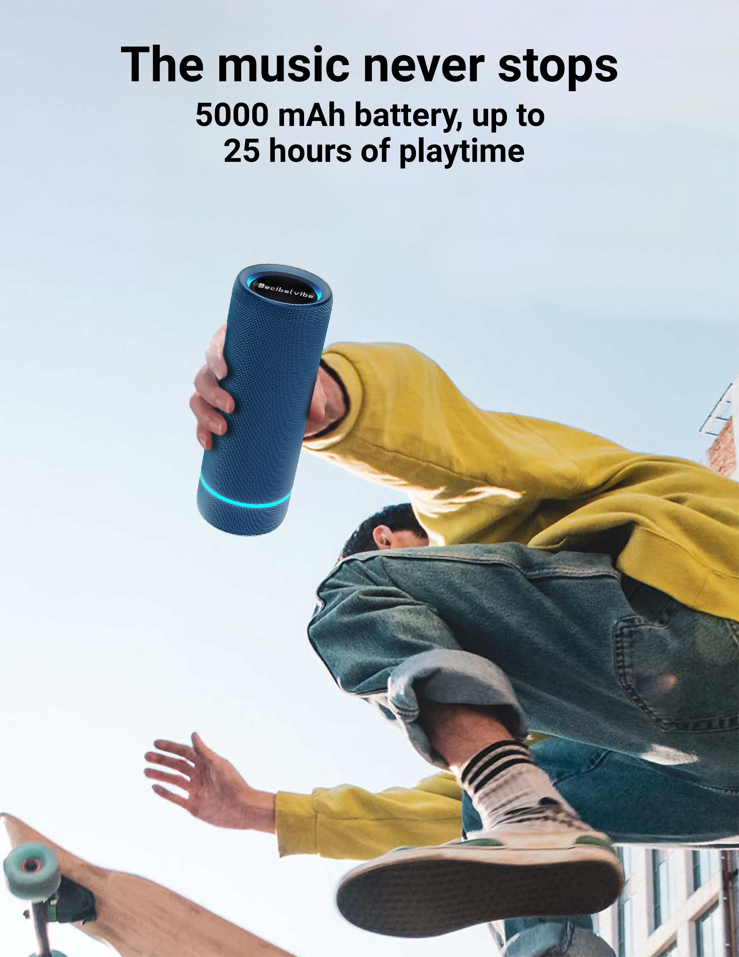 Decibelvibe Tnz Sleek 8 - Portable Bluetooth Speaker (Bue)