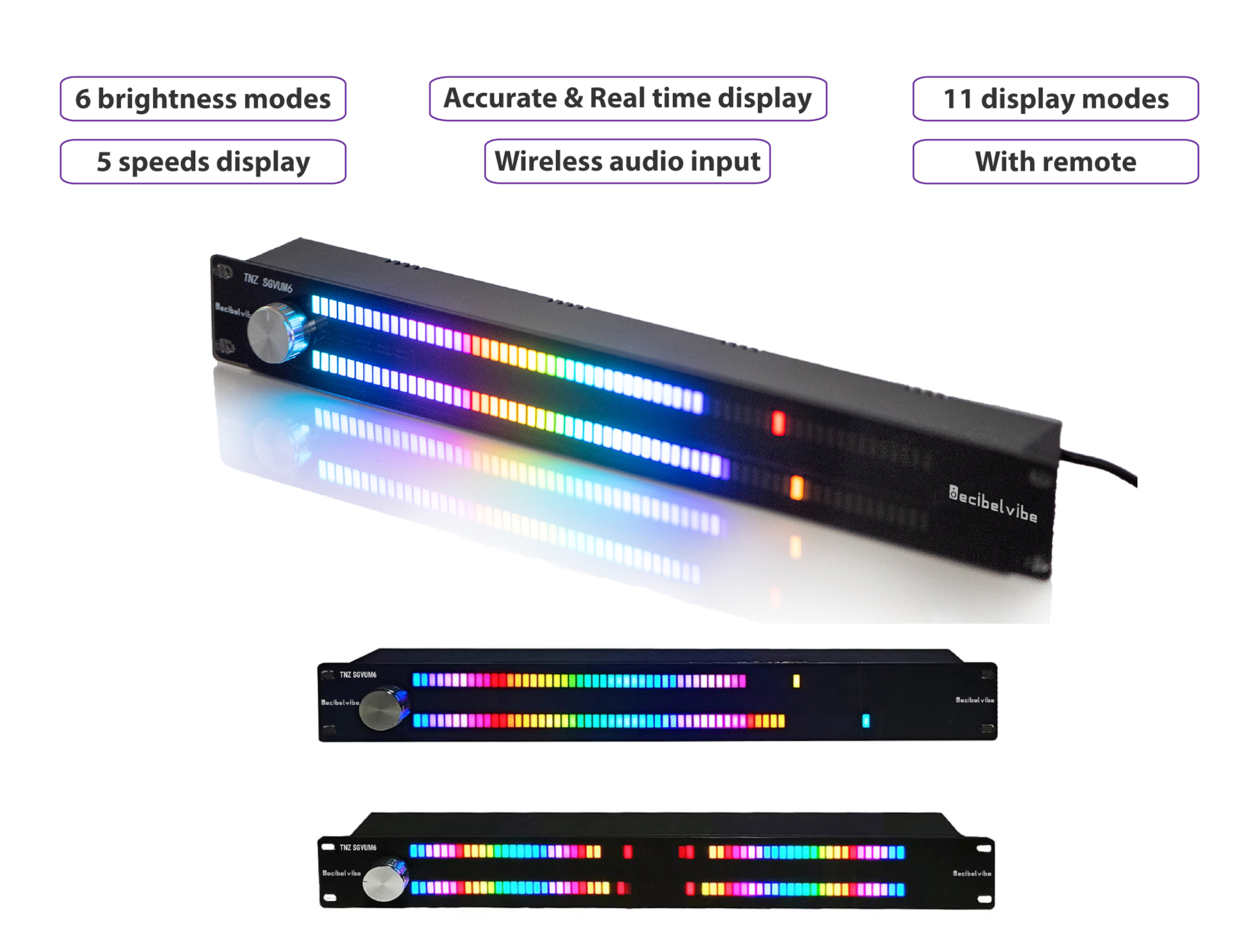 Decibelvibe TNZ SGVUM6 - Audio Graphic VU Meter (Silver)