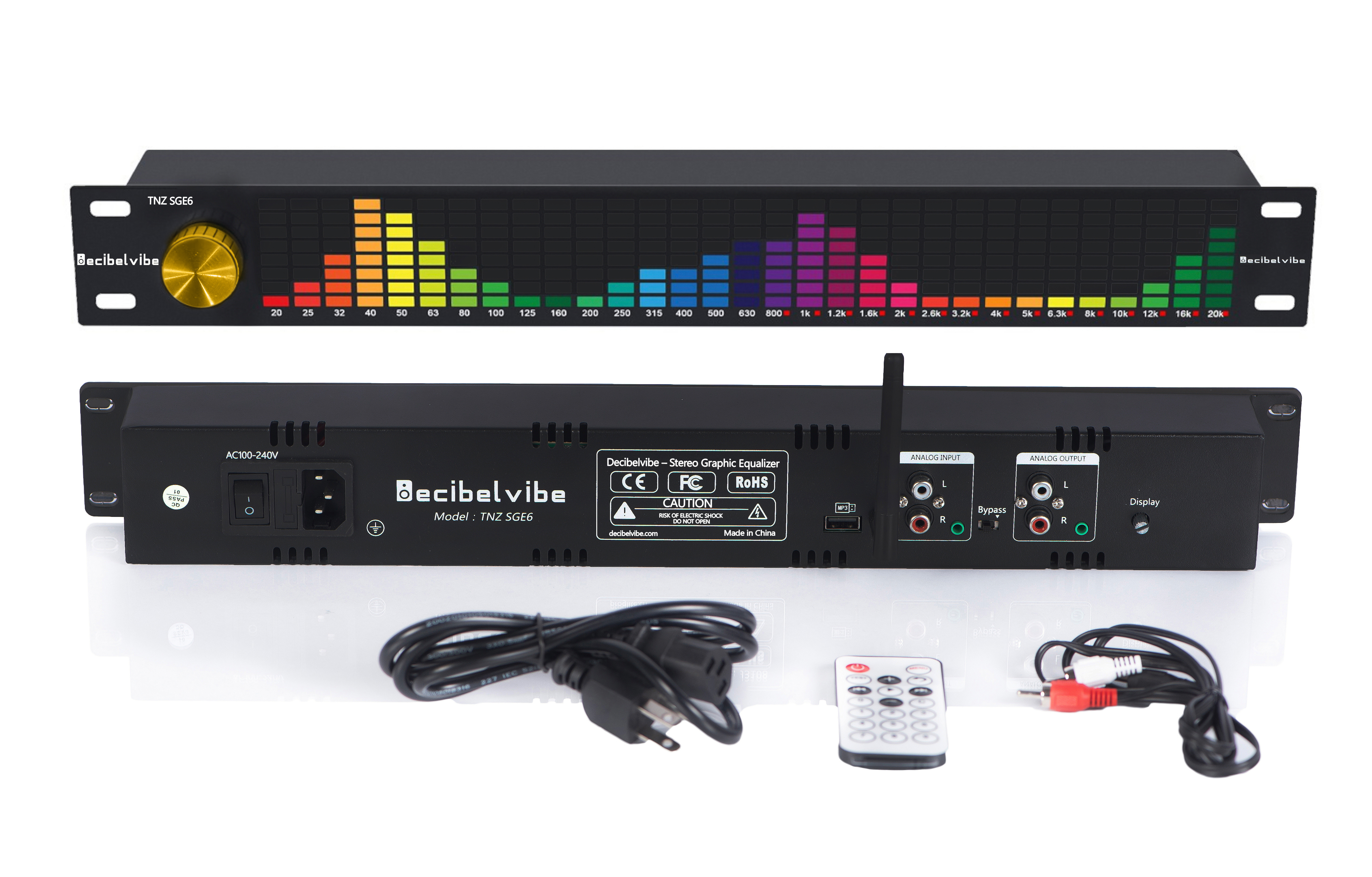 Decibelvibe TNZ SGE6 - Audio Graphic Equalizer (Gold)