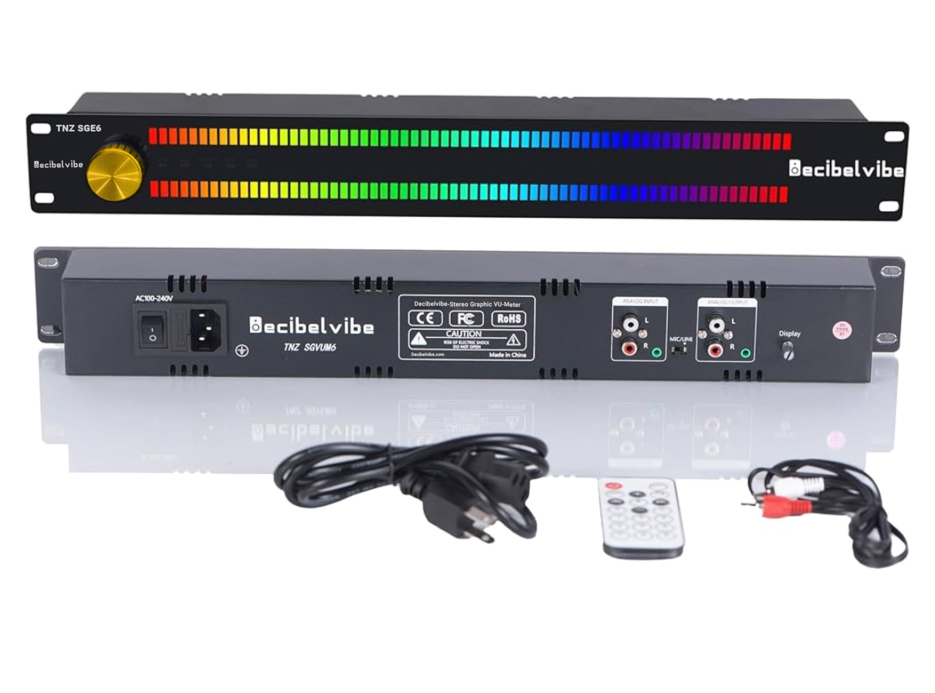 Decibelvibe TNZ SGVUM6 - Audio Graphic VU Meter (Gold)