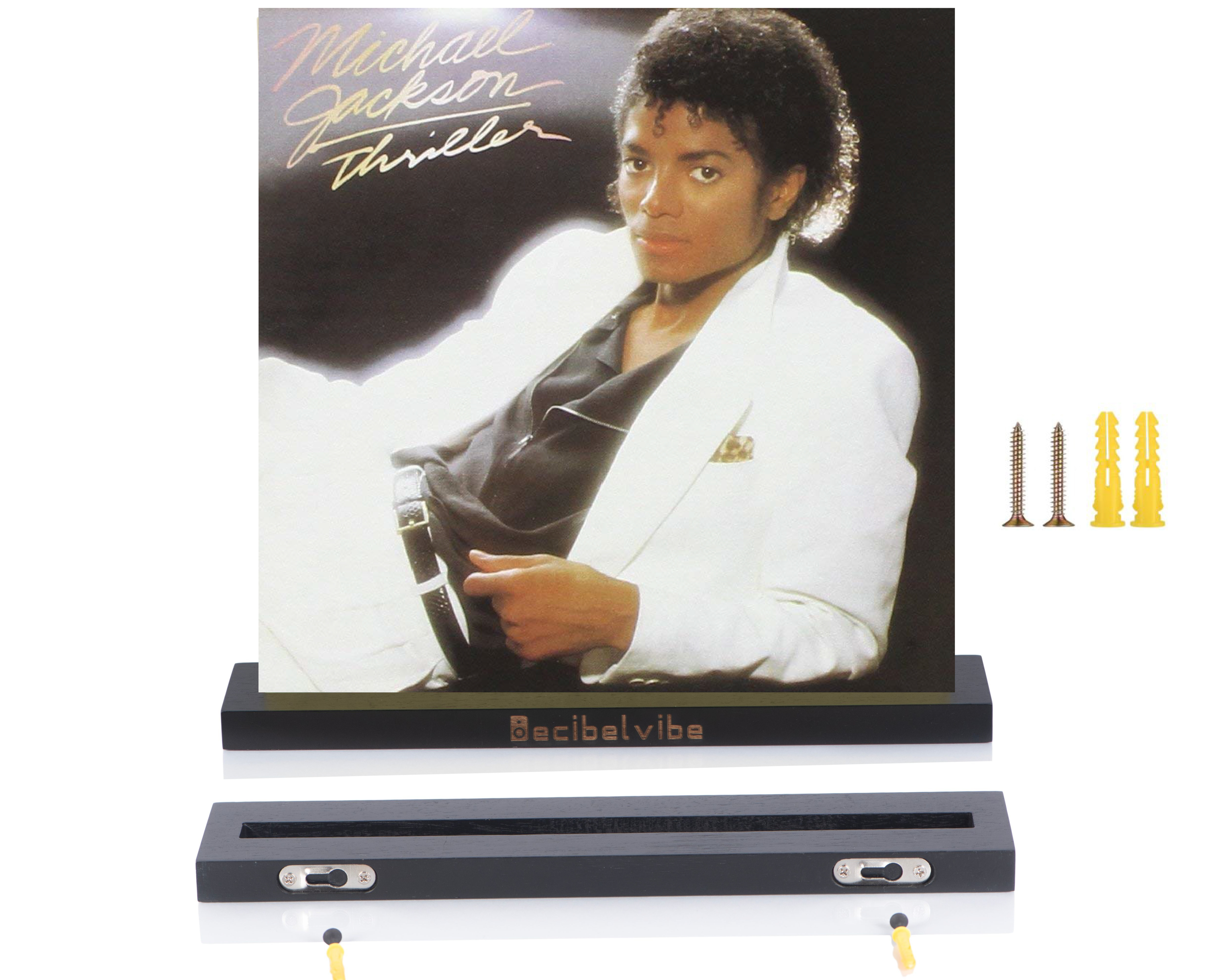 Decibelvibe Vinyl Record Shelf in Wood (Black)