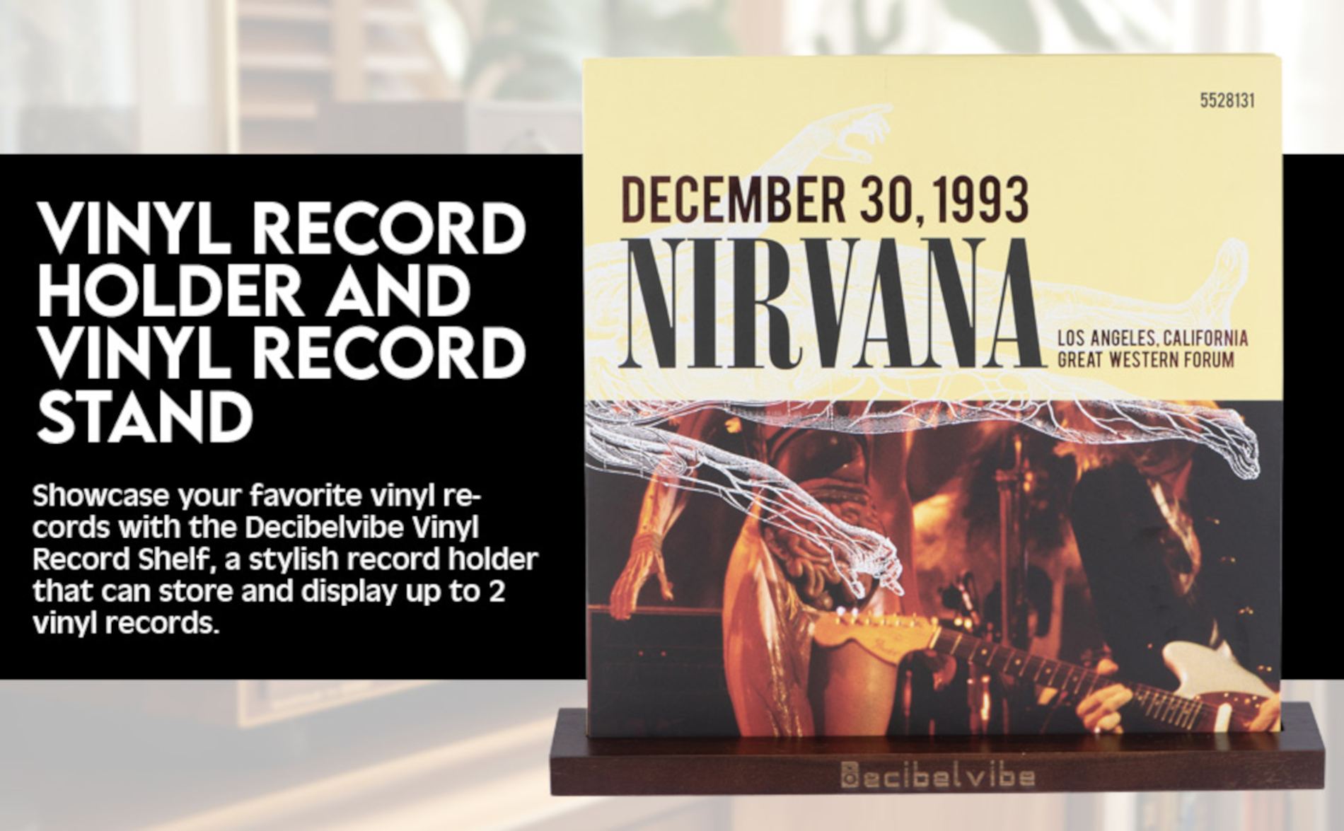 Decibelvibe Vinyl Record Shelf in Wood (Brown)