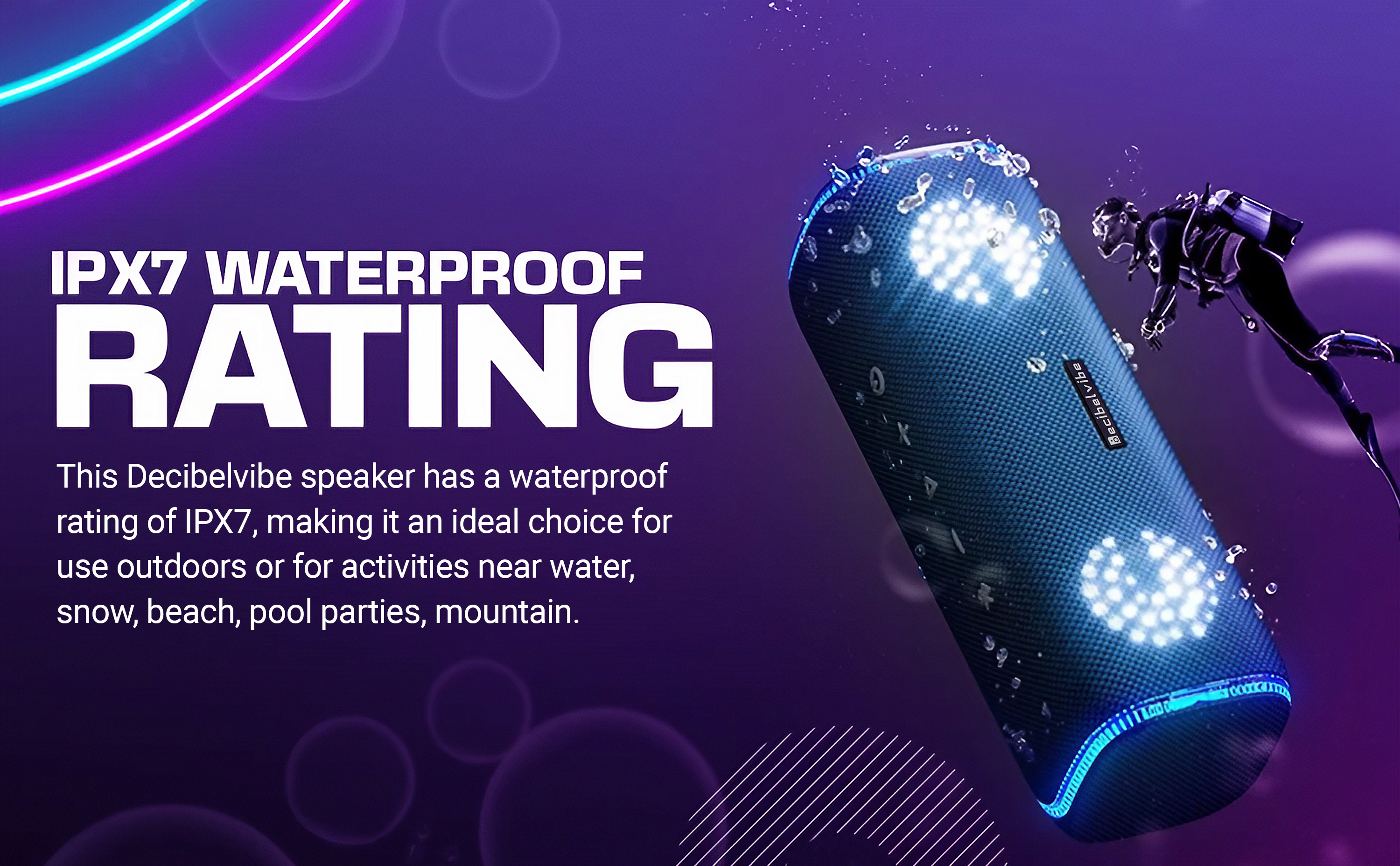 Decibelvibe Initial Tnz 7 - Portable Bluetooth Speaker (Blue)