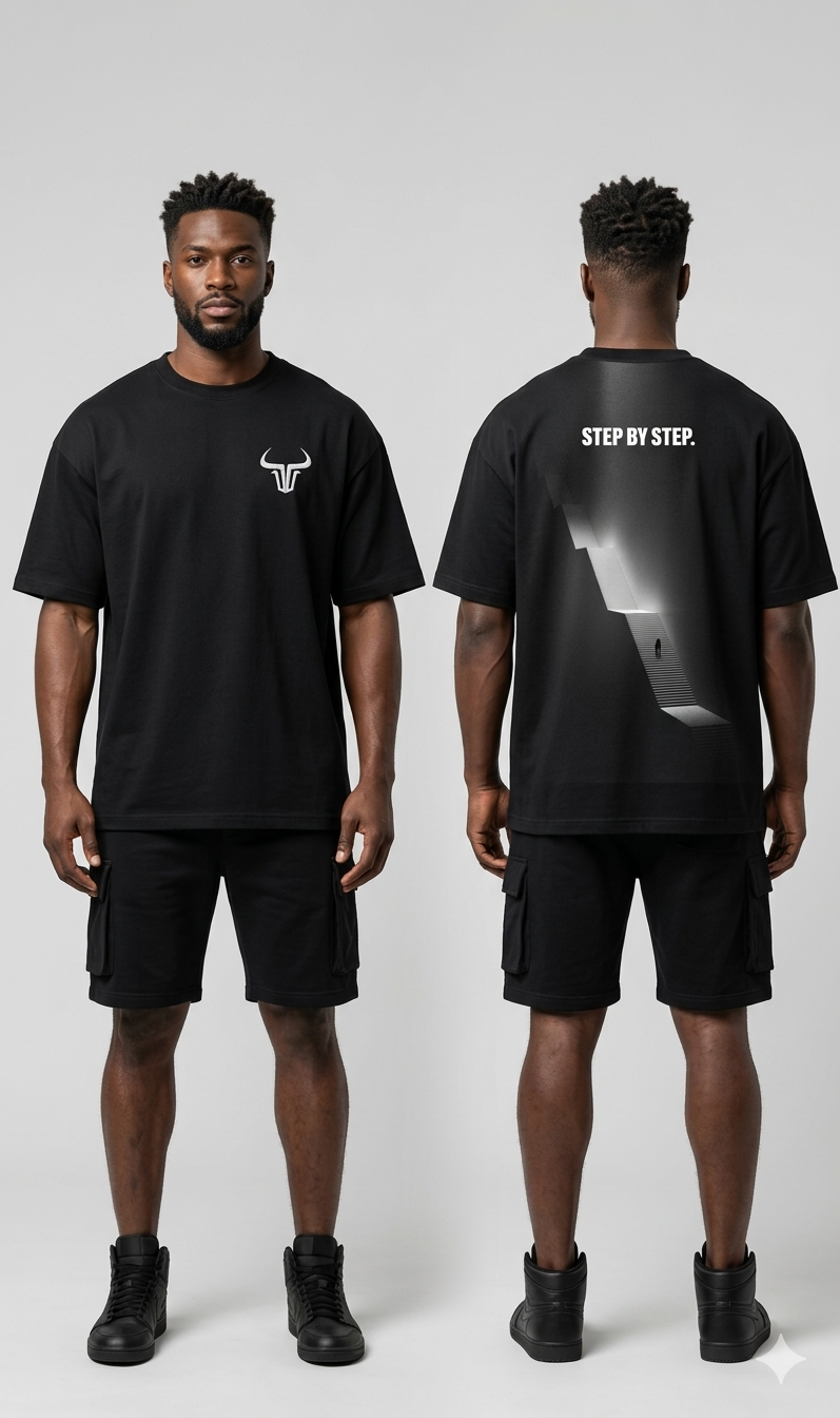 Camiseta Oversized Taurus “Step by Step” – Minimalista Premium