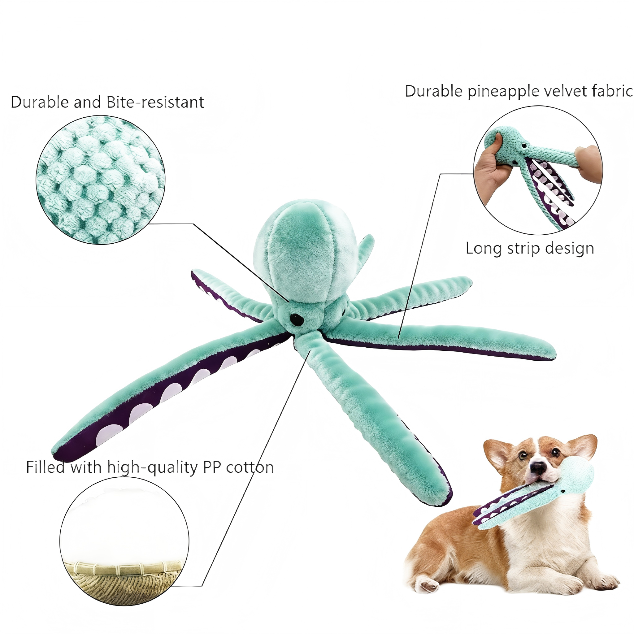 Squeaky Dog Octopus Toys