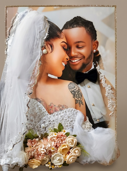 24 X 36  Wedding handcrafted 3D Frame Photo