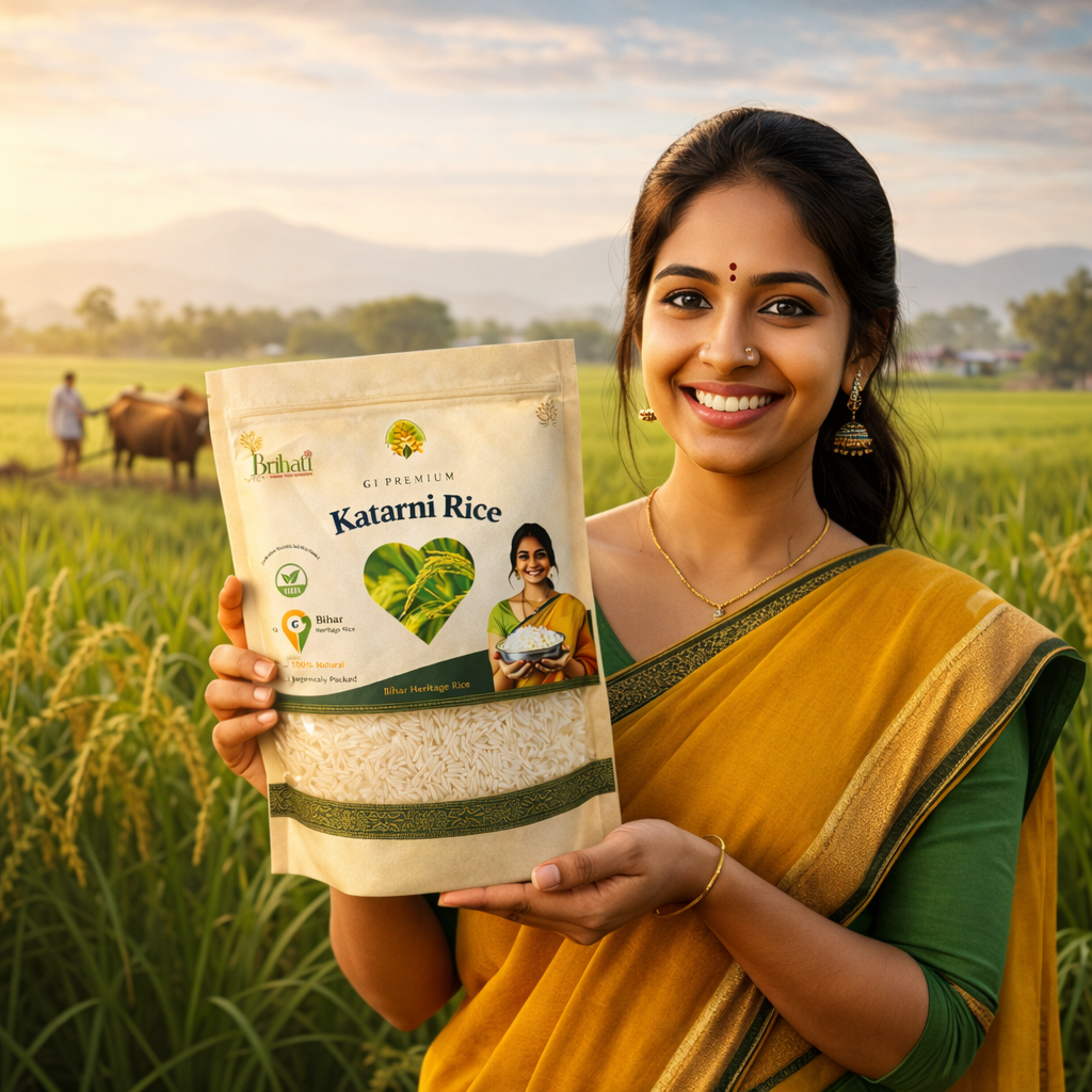 Brihati GI Premium Katarni Rice – Rare Aromatic Heritage Rice from Bihar