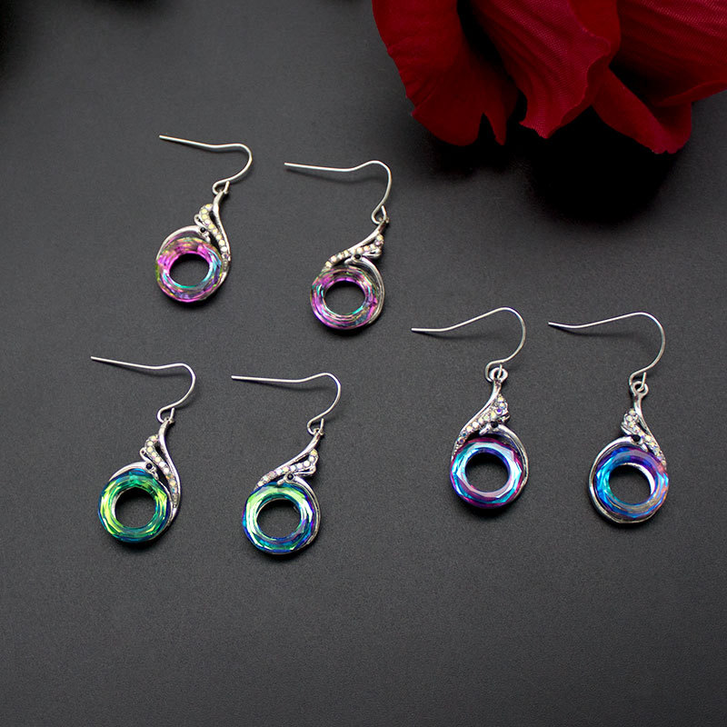 Rainbow Crystal Drop Earrings