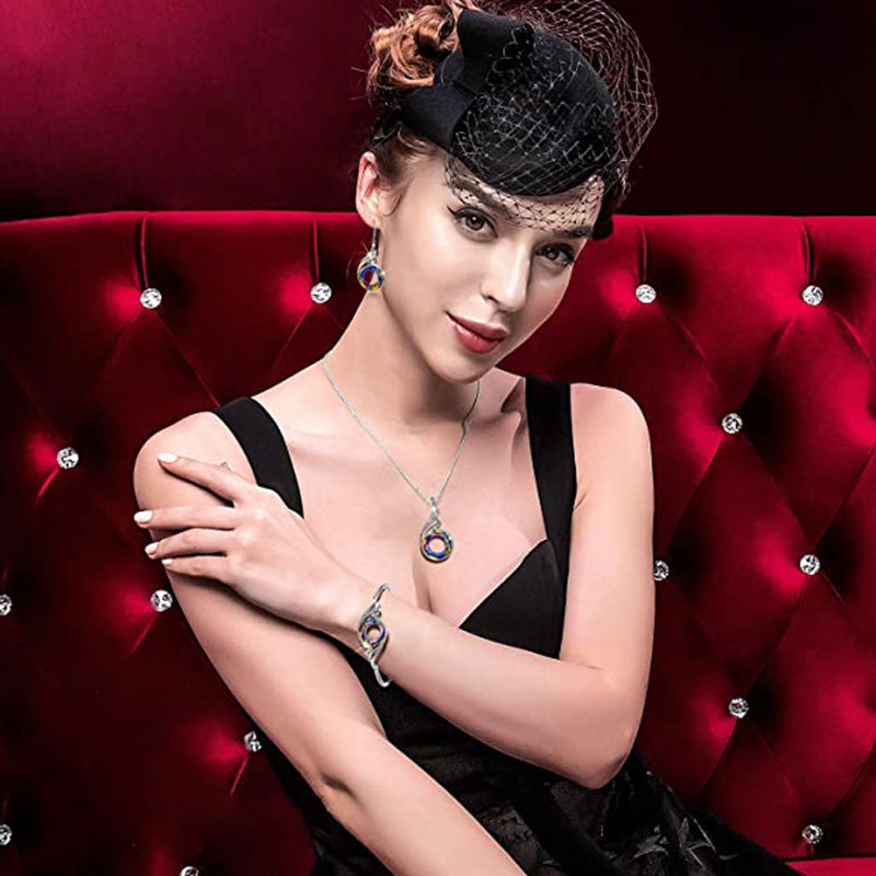 Rainbow Crystal Drop Earrings