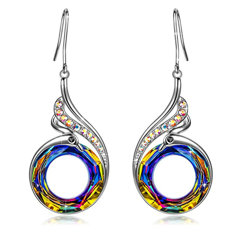 Rainbow Crystal Drop Earrings