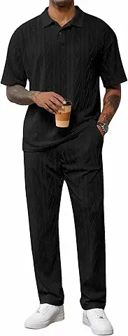 Men's Casual Polo Shirt and Pants Set