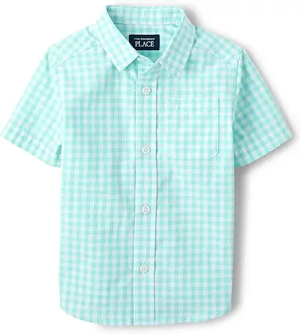Mint Gingham Short Sleeve Shirt