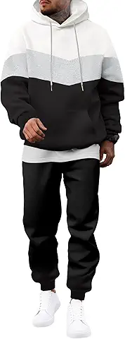 Men's Colorblock Hoodie Tracksuit