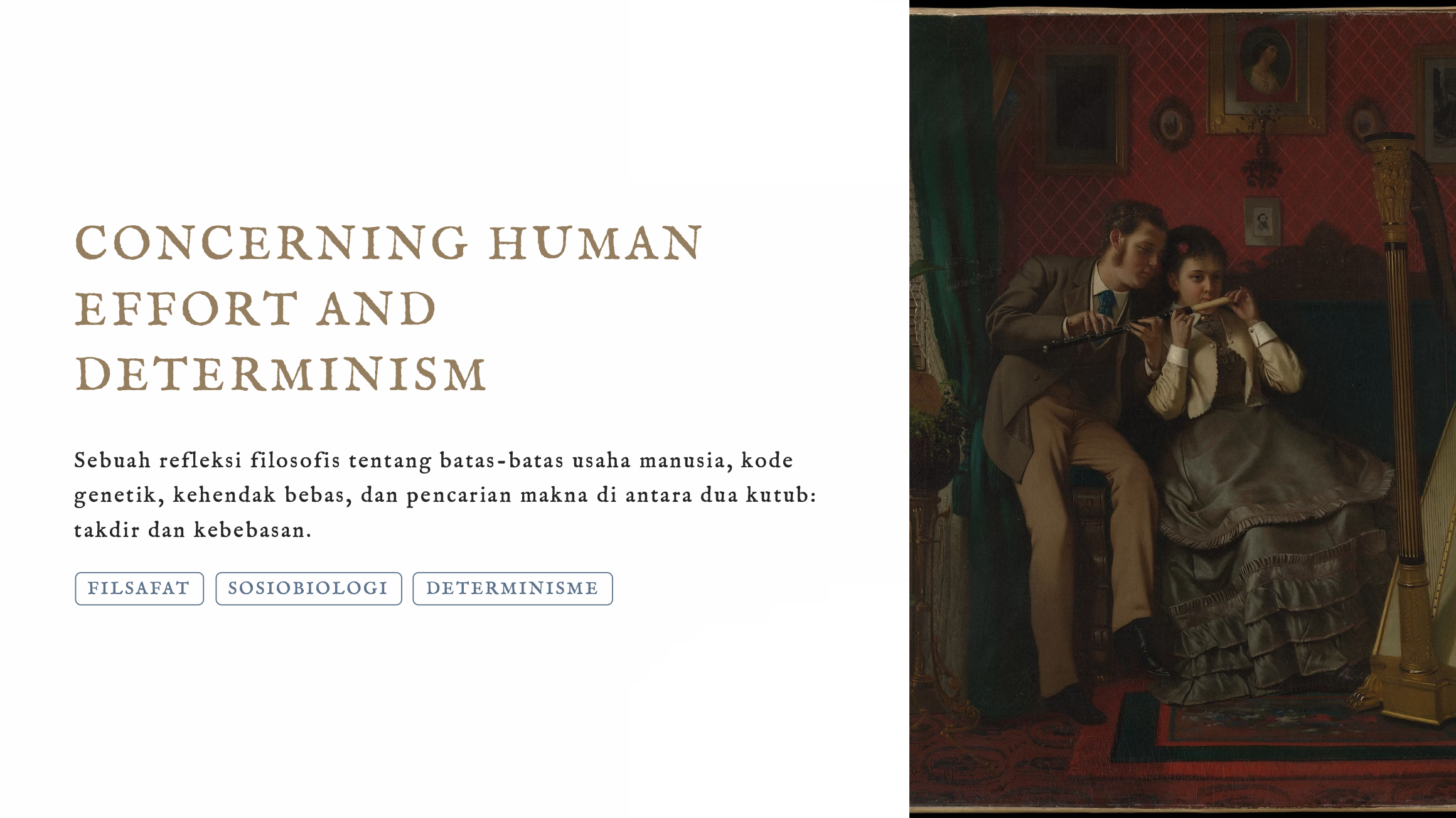 Concerning Human Effort and Determinism