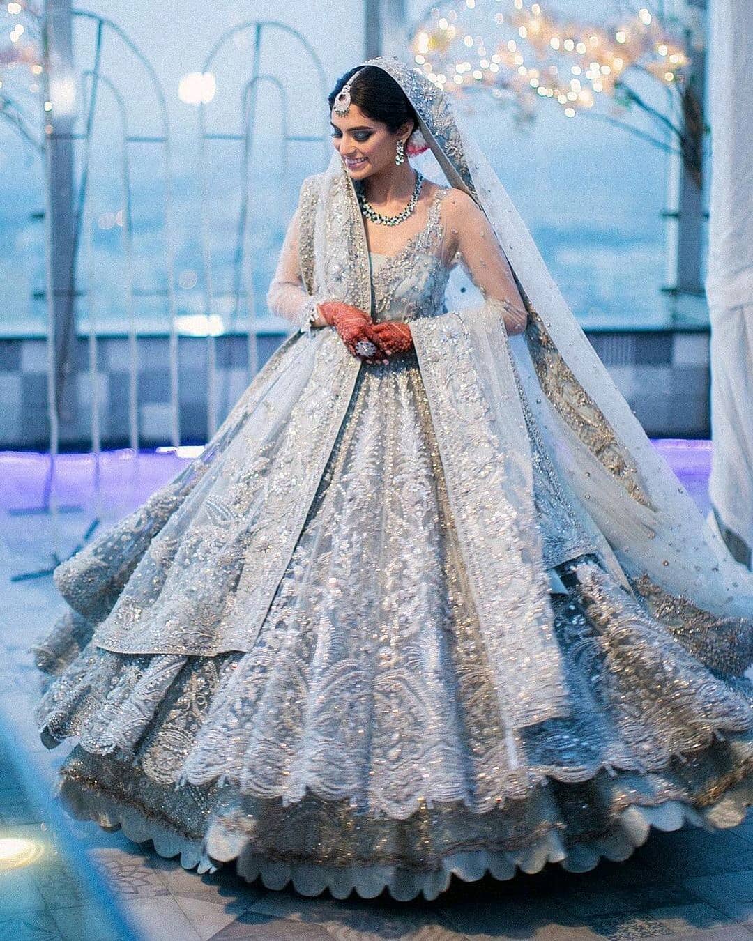 Luxury Silver Bridal Lehenga