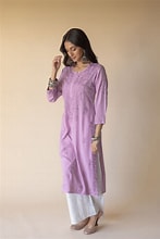 Lavender Cotton Kurta