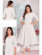 Elegant White Anarkali Dress