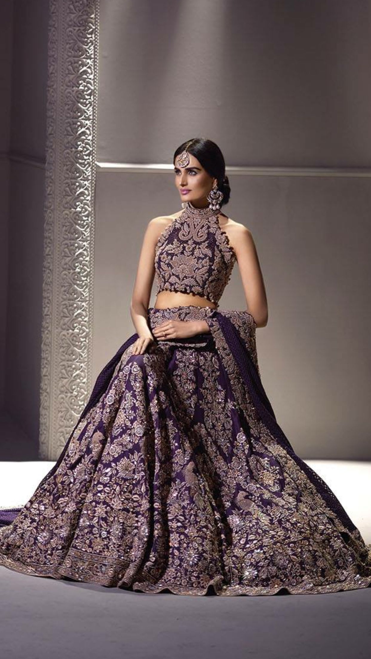 Embroidered Purple Lehenga