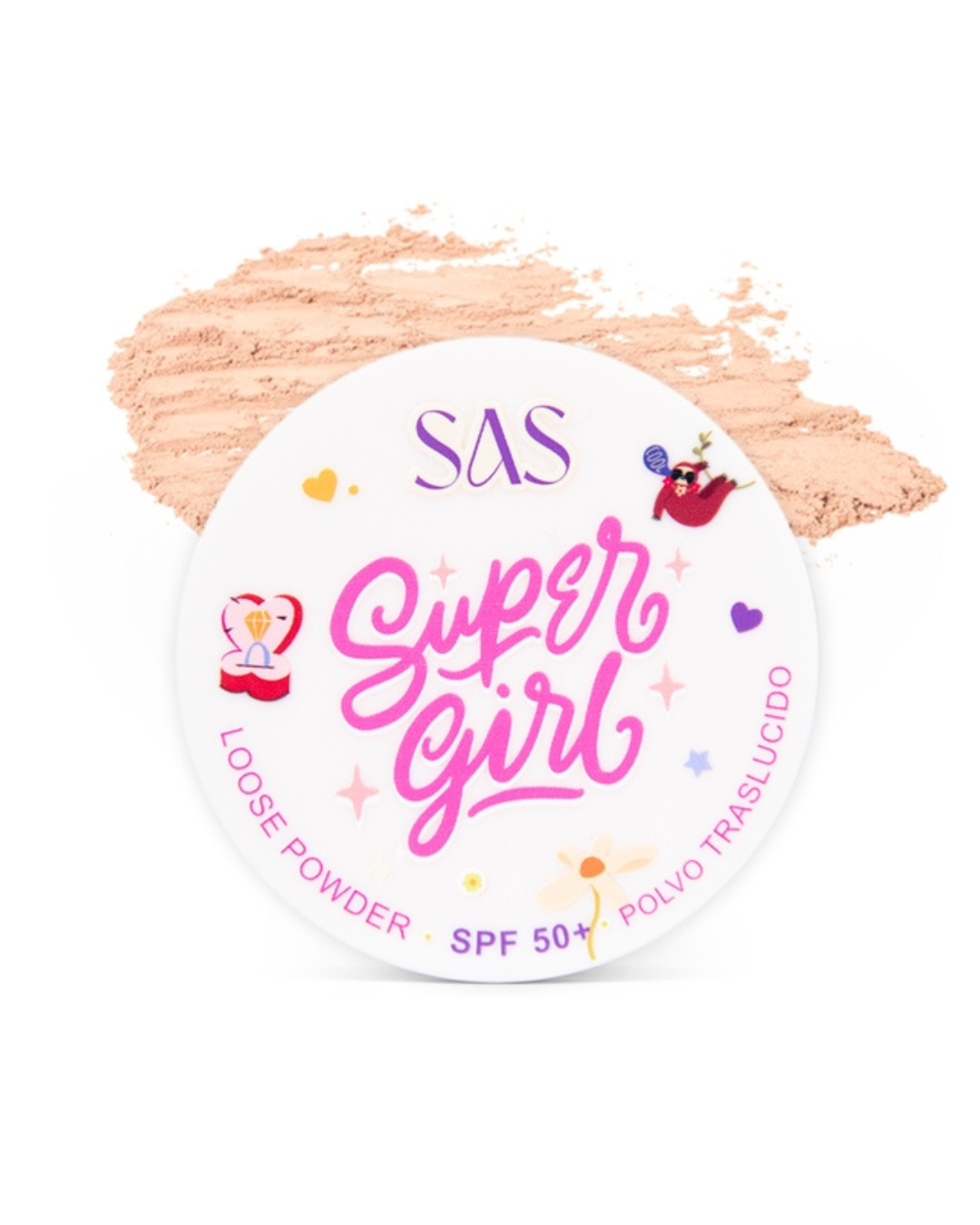 SAS Super Girl – Polvo Suelto Traslúcido SPF 50+