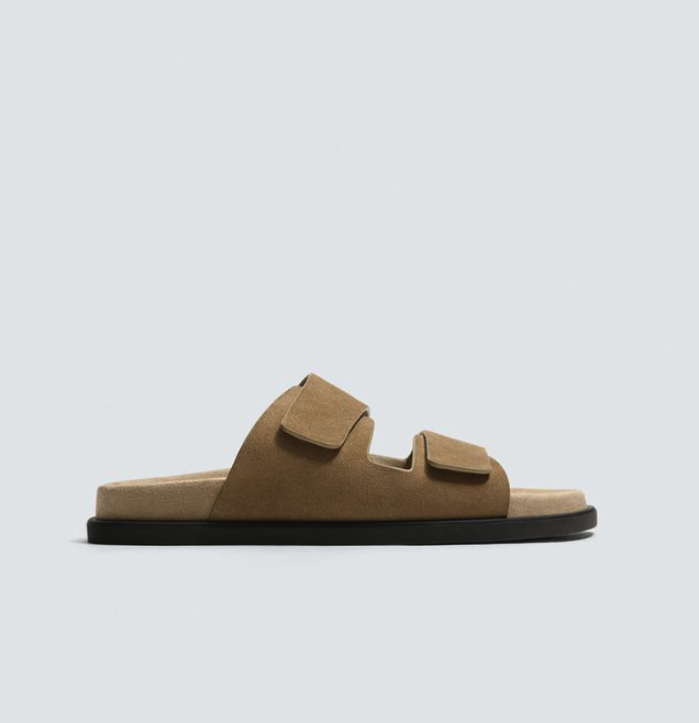 Double strap leather sandals