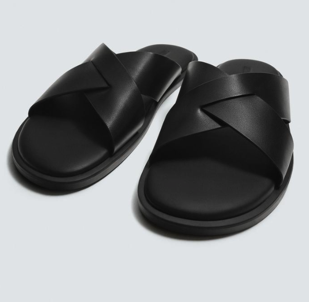Black Zara crossover sandals