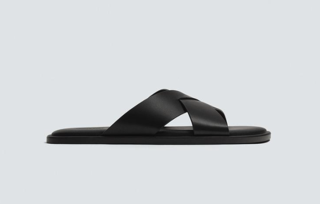 Black Zara crossover sandals