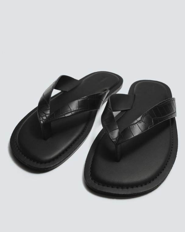 Embossed Strappy Sandals 