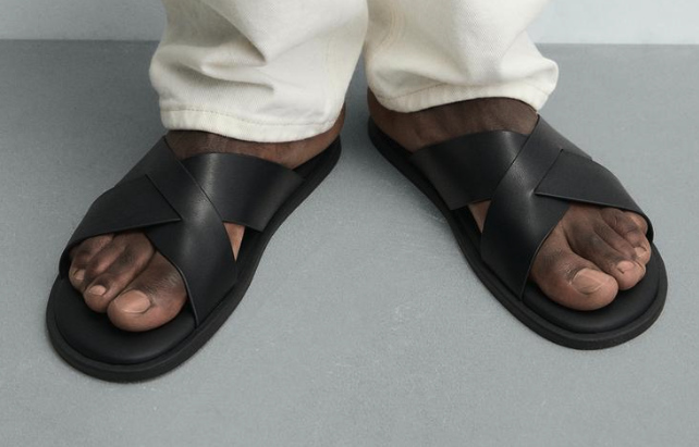 Black Zara crossover sandals