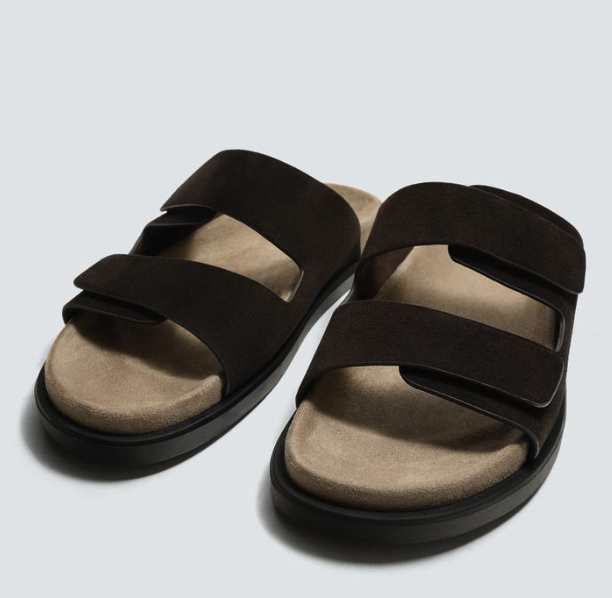Double Strap suede sandals
