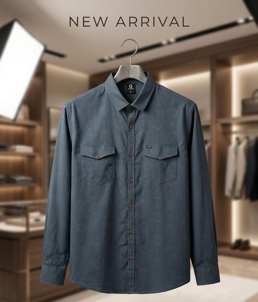 Beige Patterned Formal Shirt