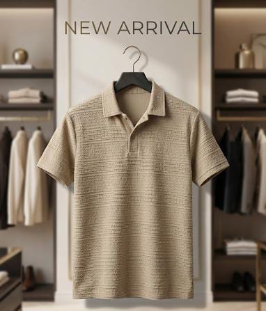 Grey Textured Polo Shirt