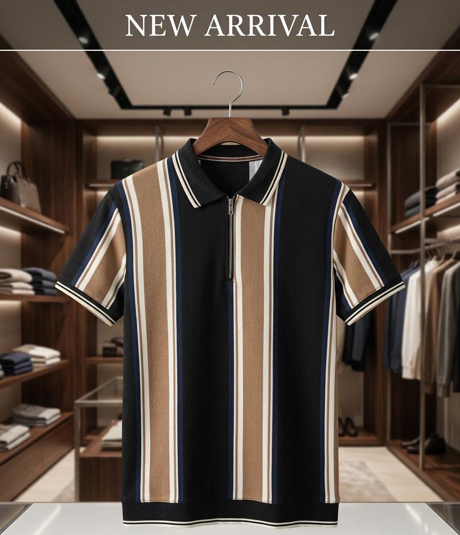 Men's Striped Polo Shirt