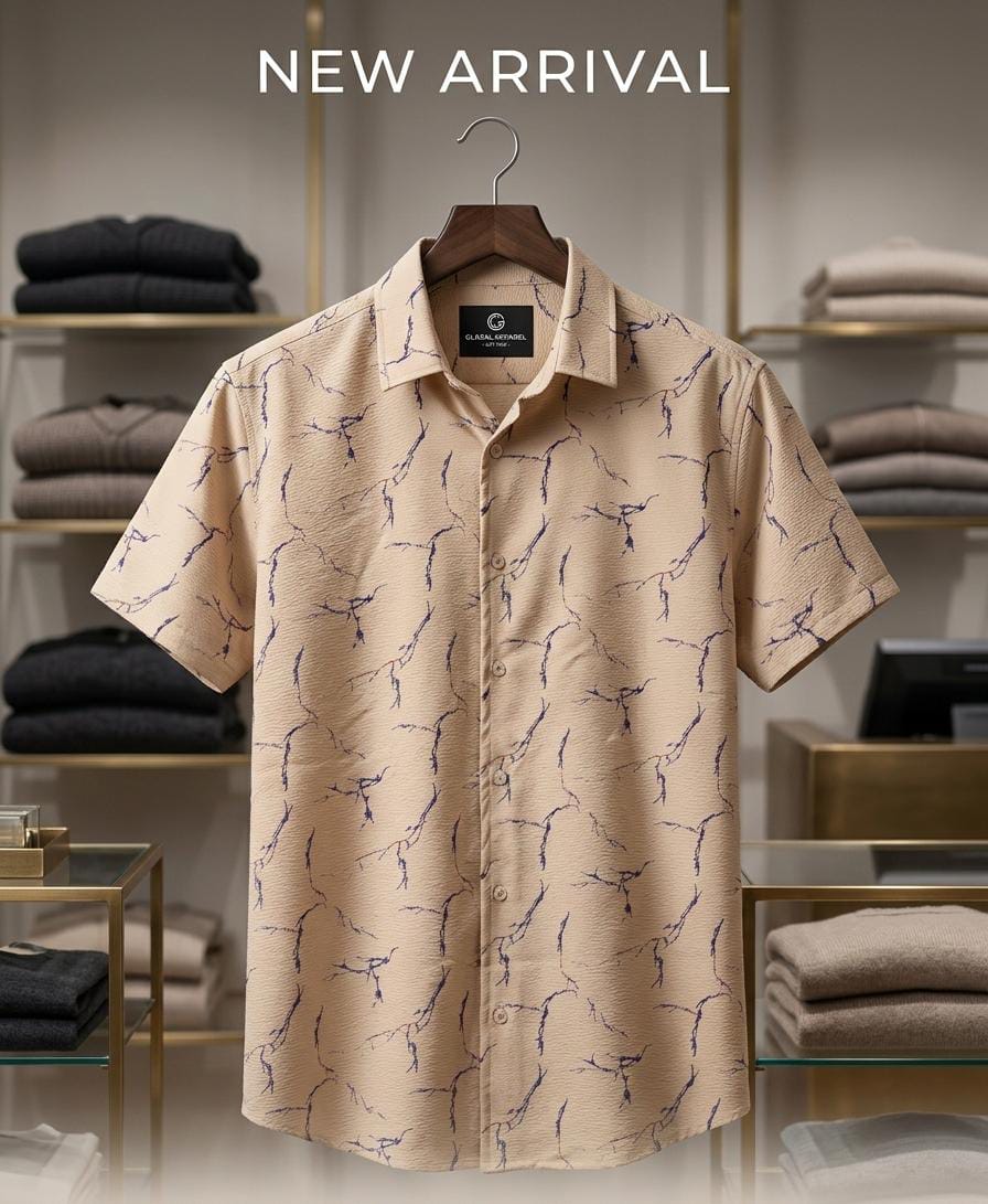 White Printed Men's Shirt