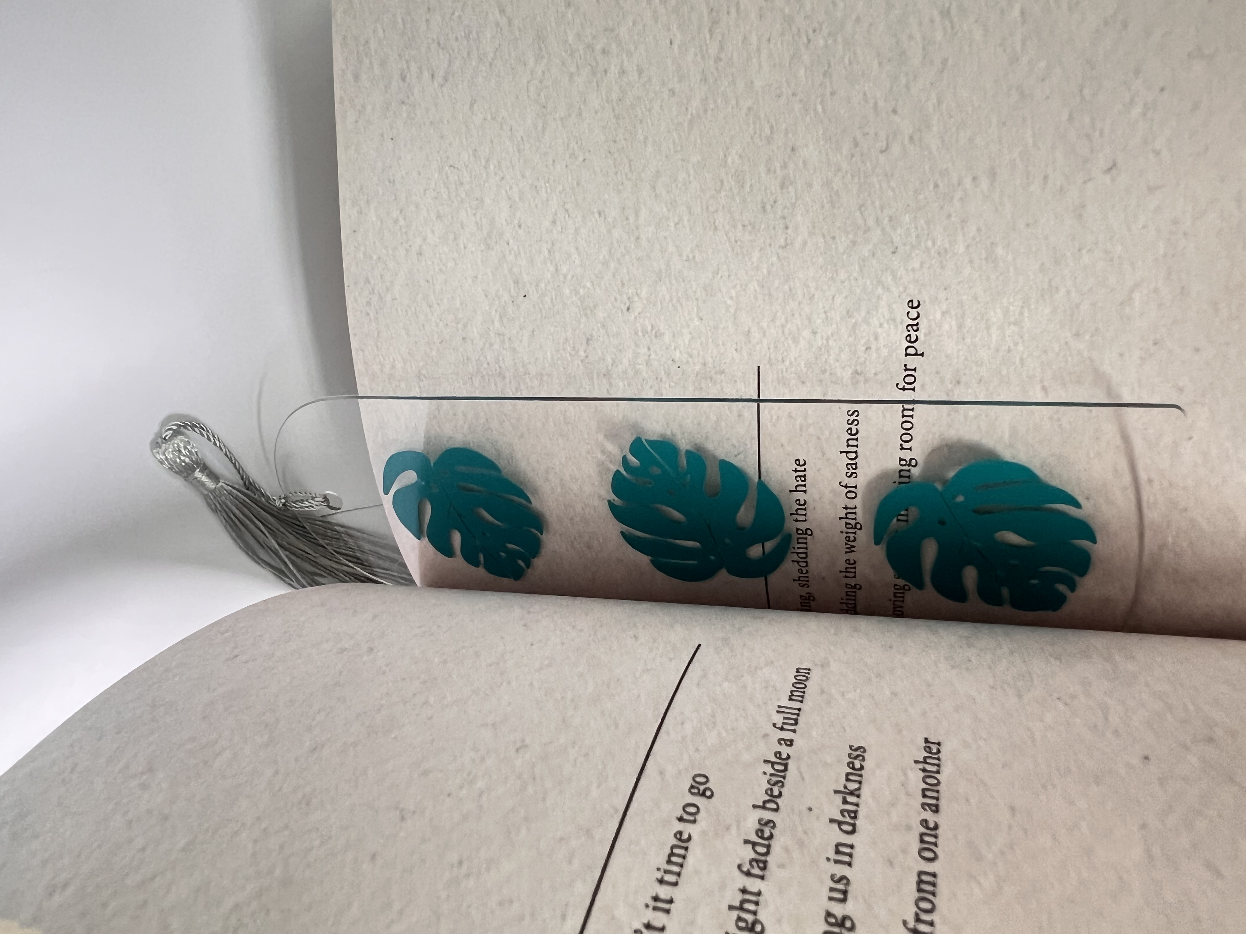 Monstera leaf acrylic bookmark