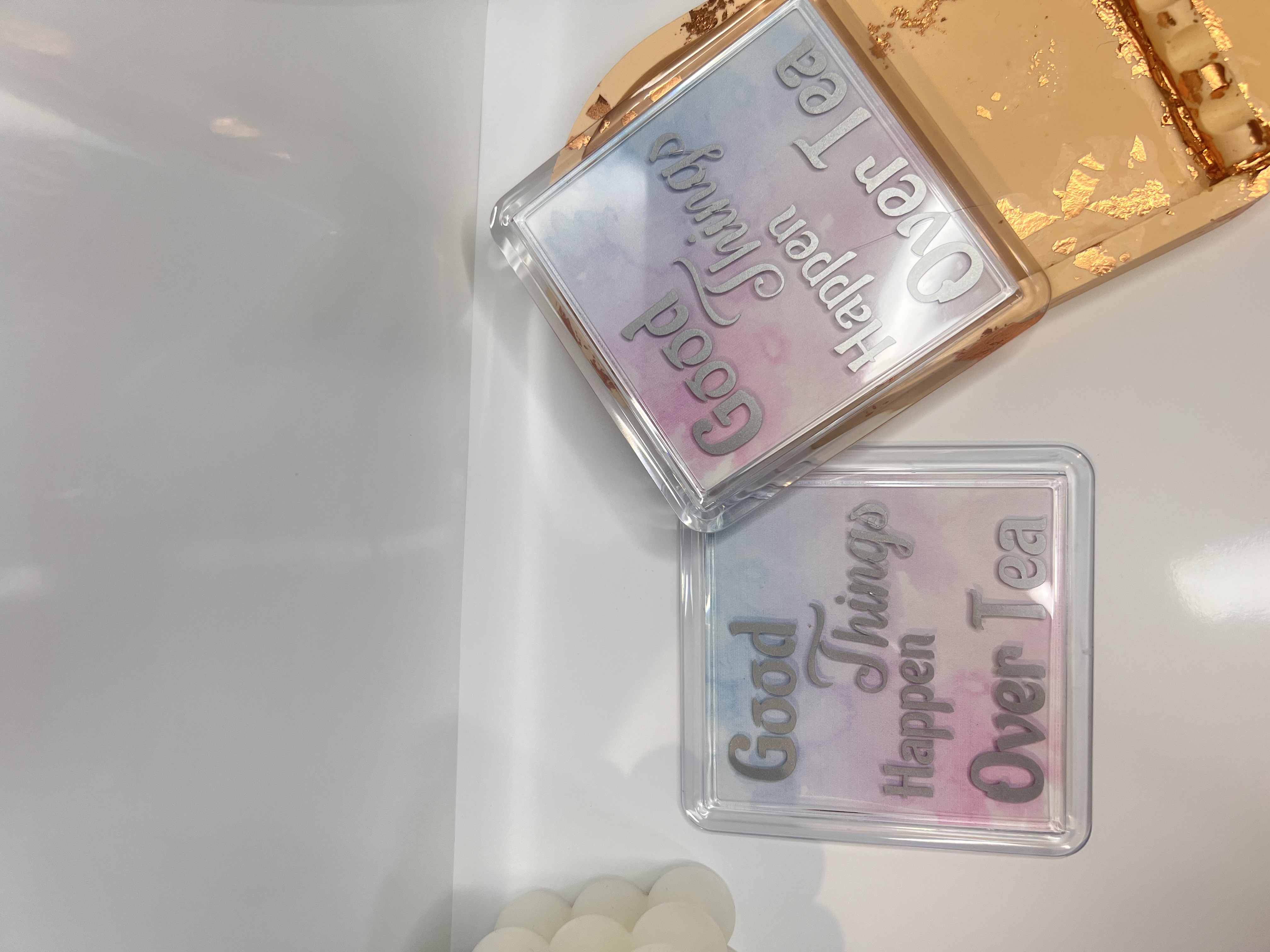 "Good Things Happen Over Tea" Acrylic Coaster