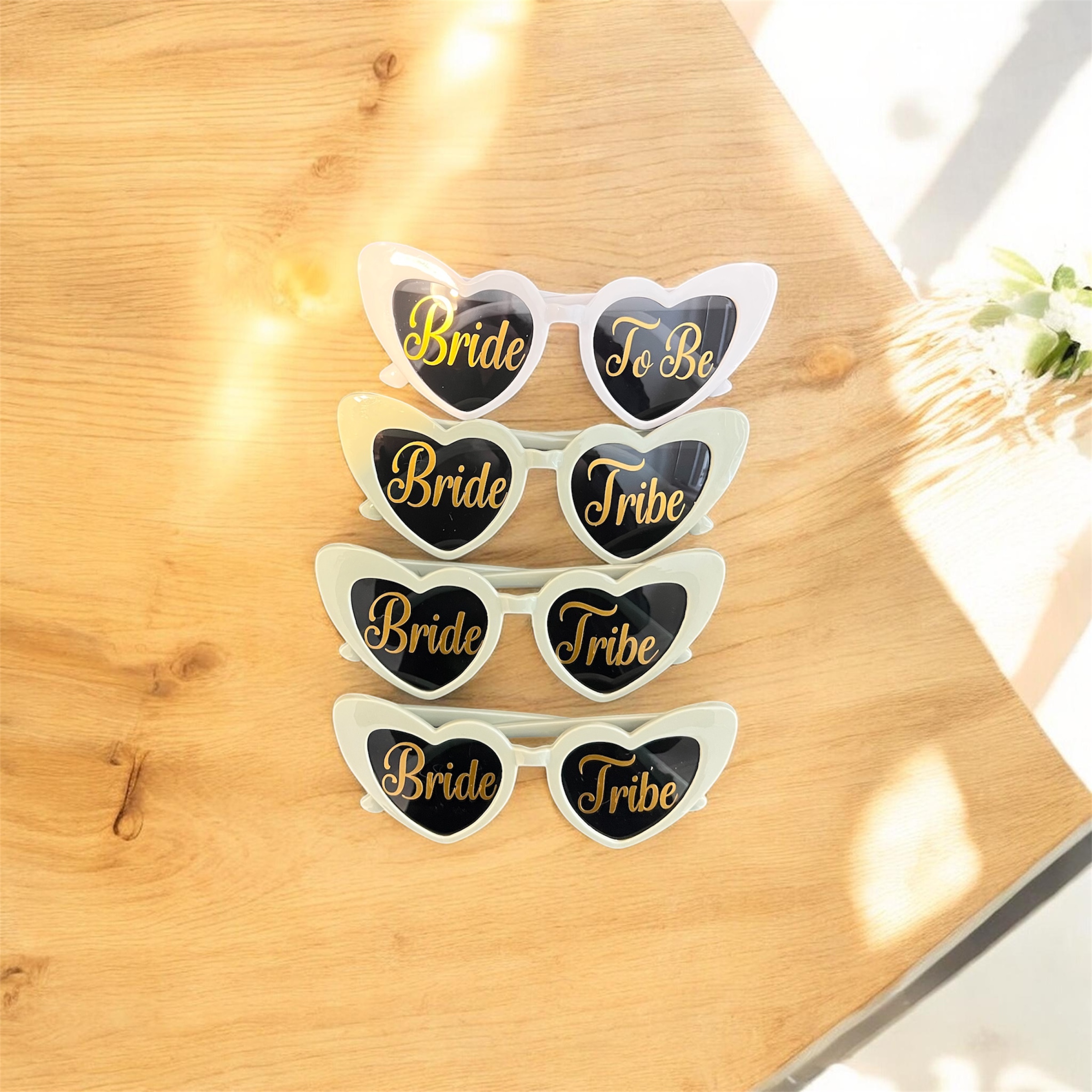 Bride & Bride Tribe Heart Sunglasses Set