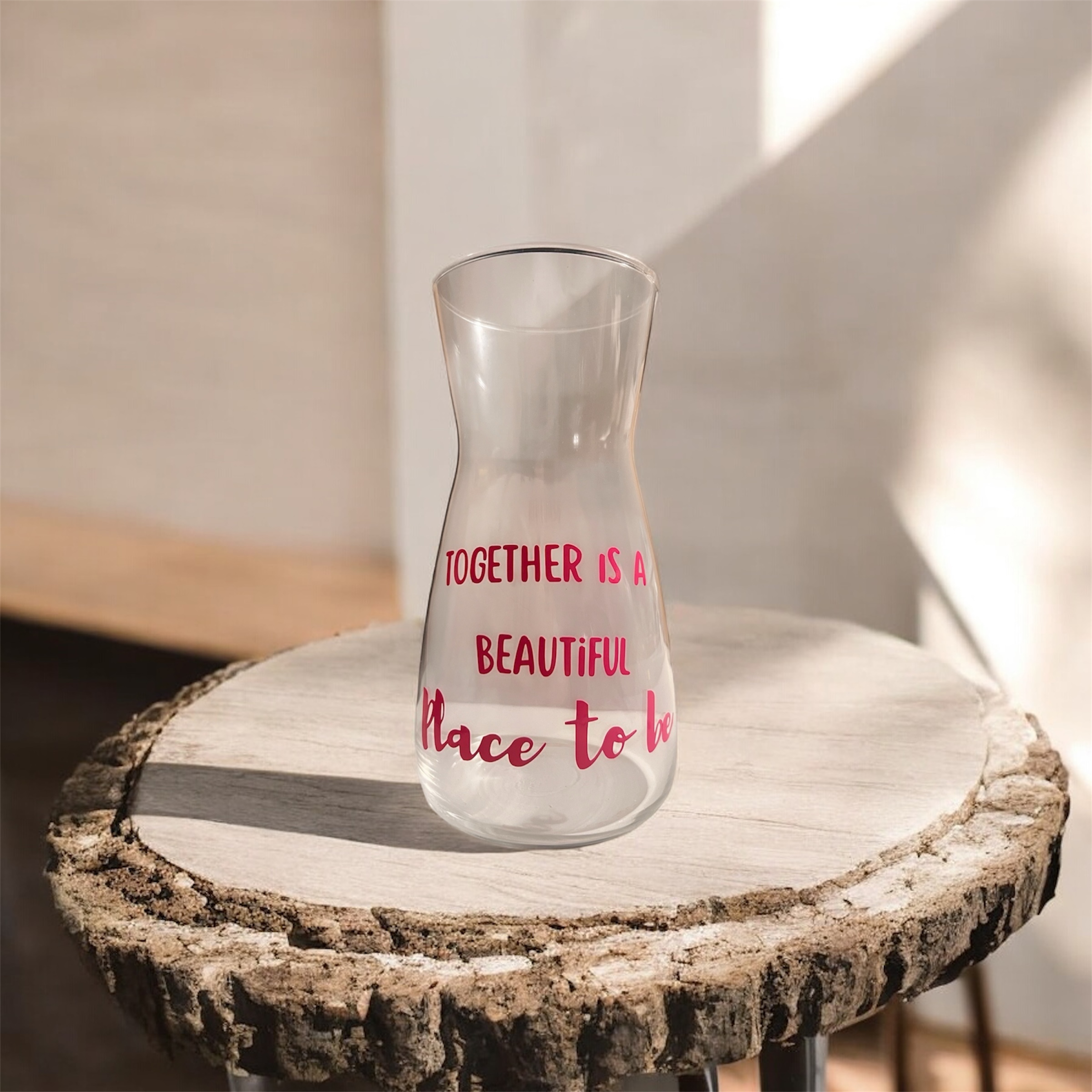 'together is beautiful place to be' vase