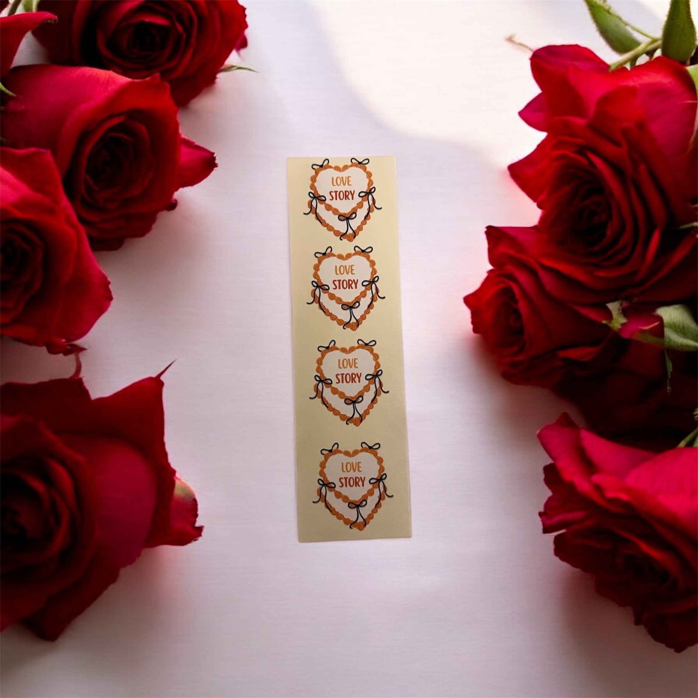 "love story" laminated bookmark