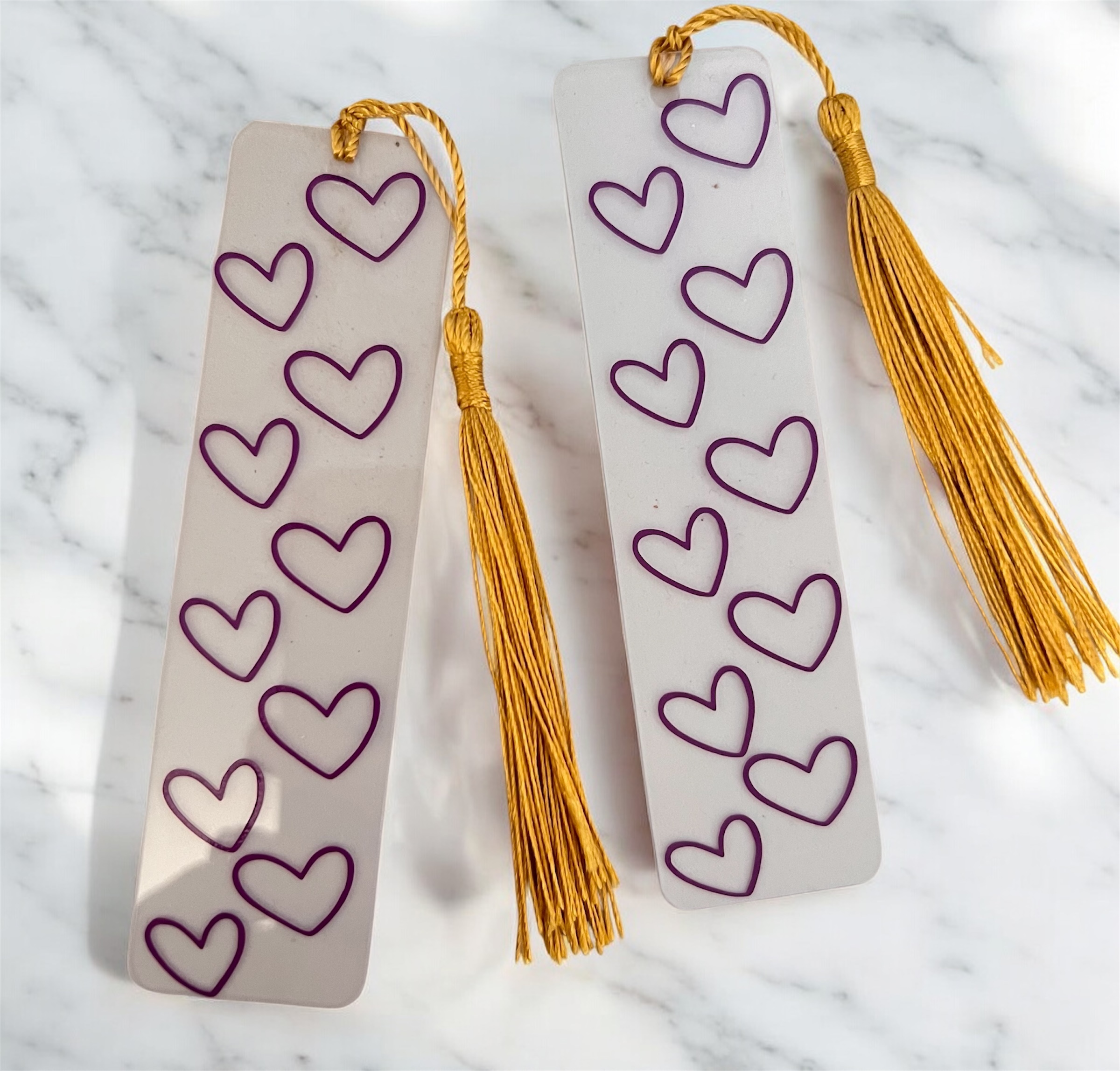 Purple heart acrylic bookmark