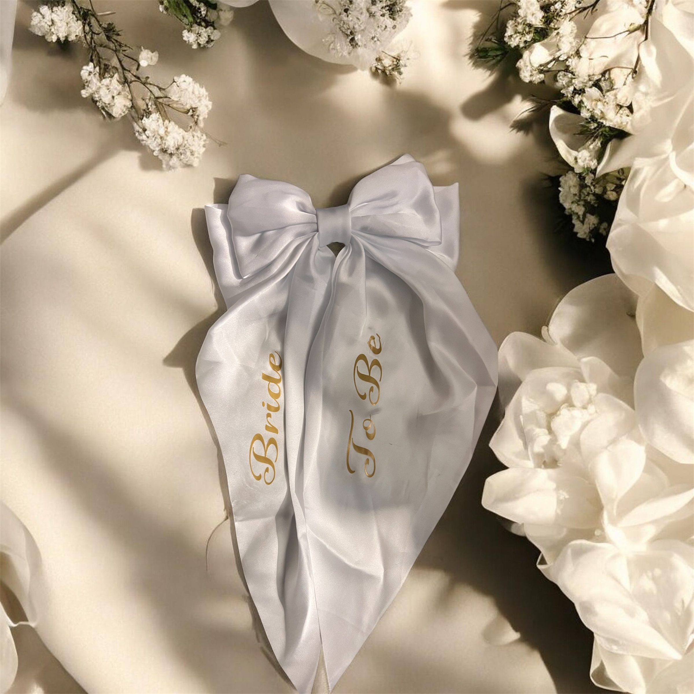 Bride to Be Satin Hair Bow