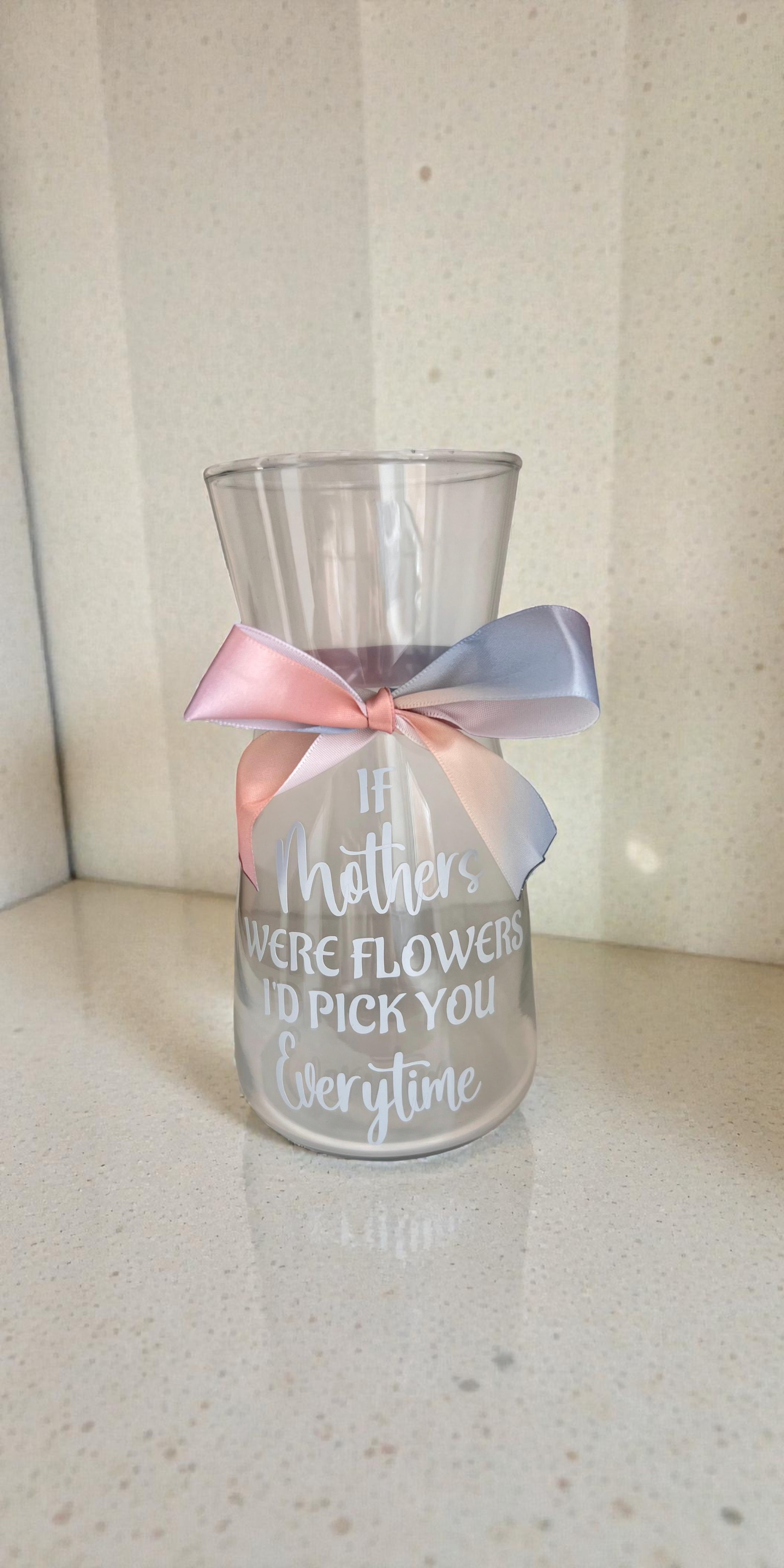 Sentimental Quote Glass Vase with Custom Name
