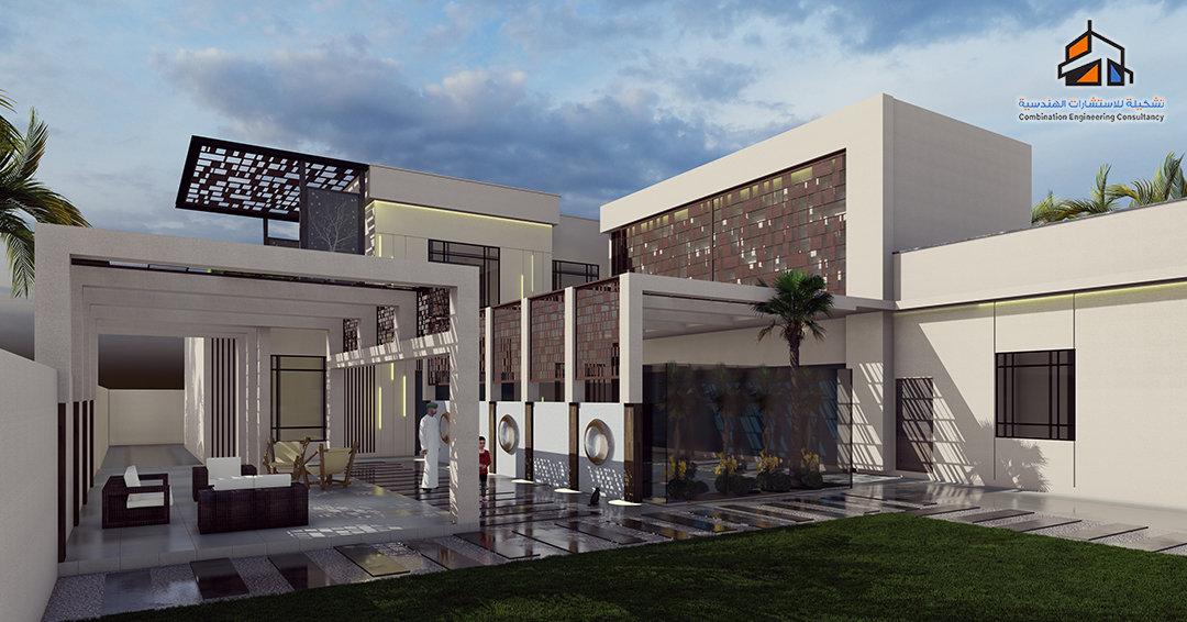 modern Villa With yard