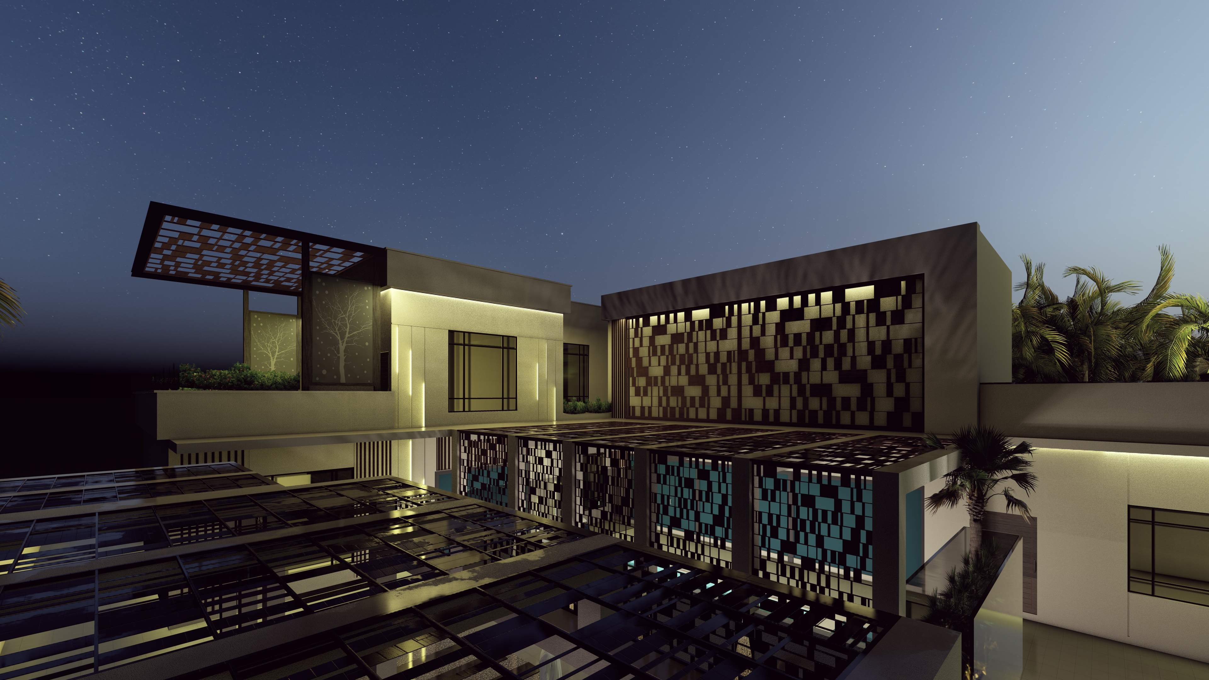 modern Villa With yard