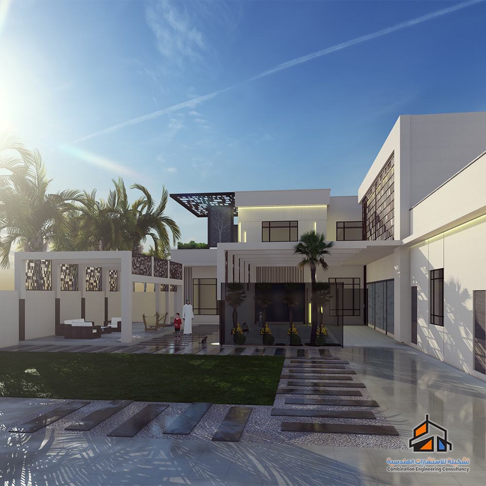 modern Villa With yard