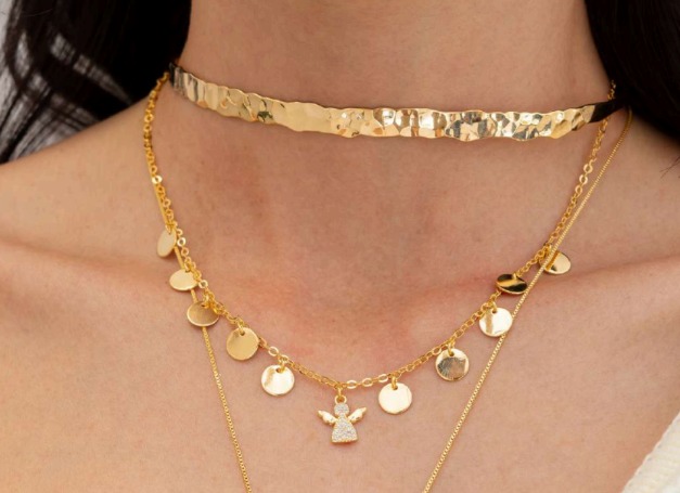 Choker Medalhas e Anjo da Guarda