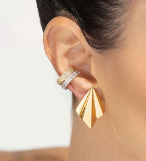 Brinco Orgânico Banhado a Ouro 18K